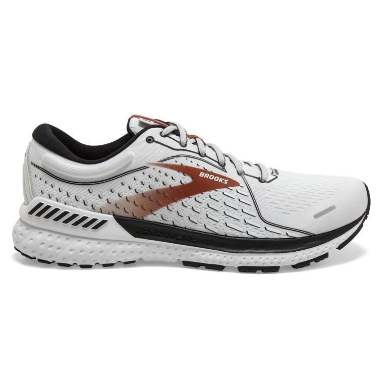 Brooks ADRENALINE GTS 21 Road Running Shoes Mens Sale - White/Black/Orange (JWM591432)